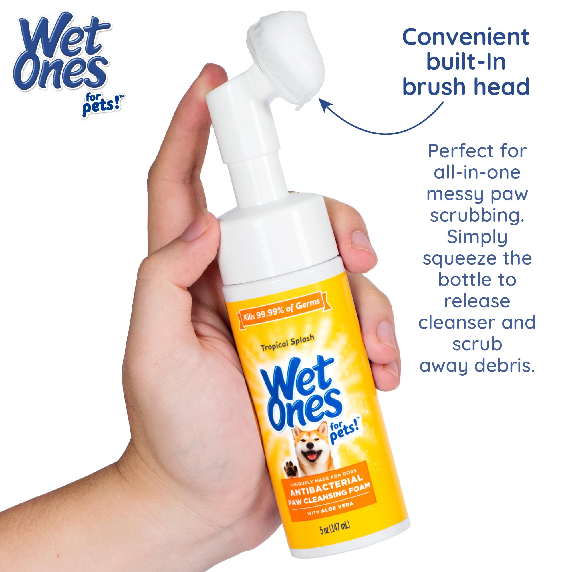 Wet Ones Tropical Splash scent enhances the paw cleaning experience