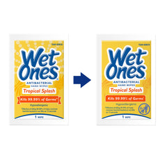 Wet Ones Tropical Splash travel wipes, 24-count, TSA-friendly for safe trips