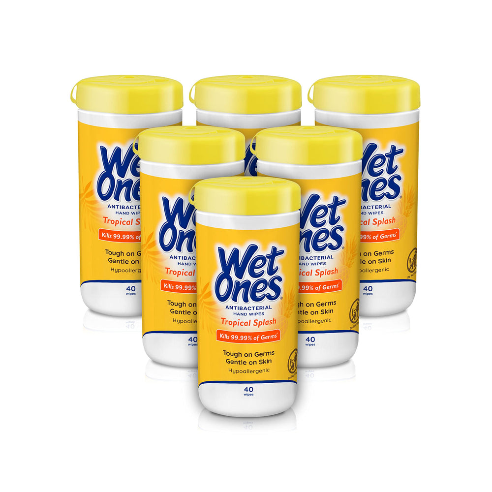 Wet Ones Tropical Splash wipes close-up showing soft texture for gentle cleansing on the go