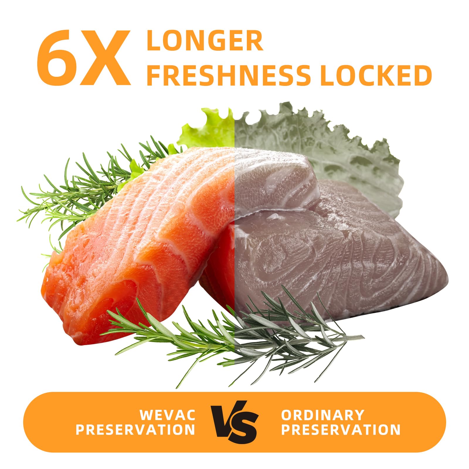 Wevac bags shown for meal prep and long-term freezing convenience.