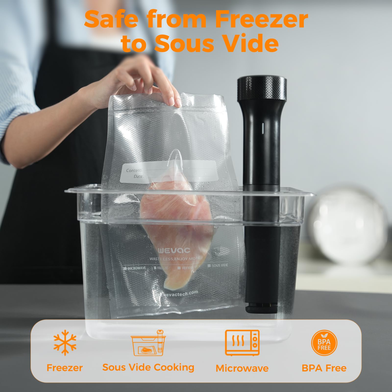 Wevac versatile storage bags hold foods, tea, and documents securely.