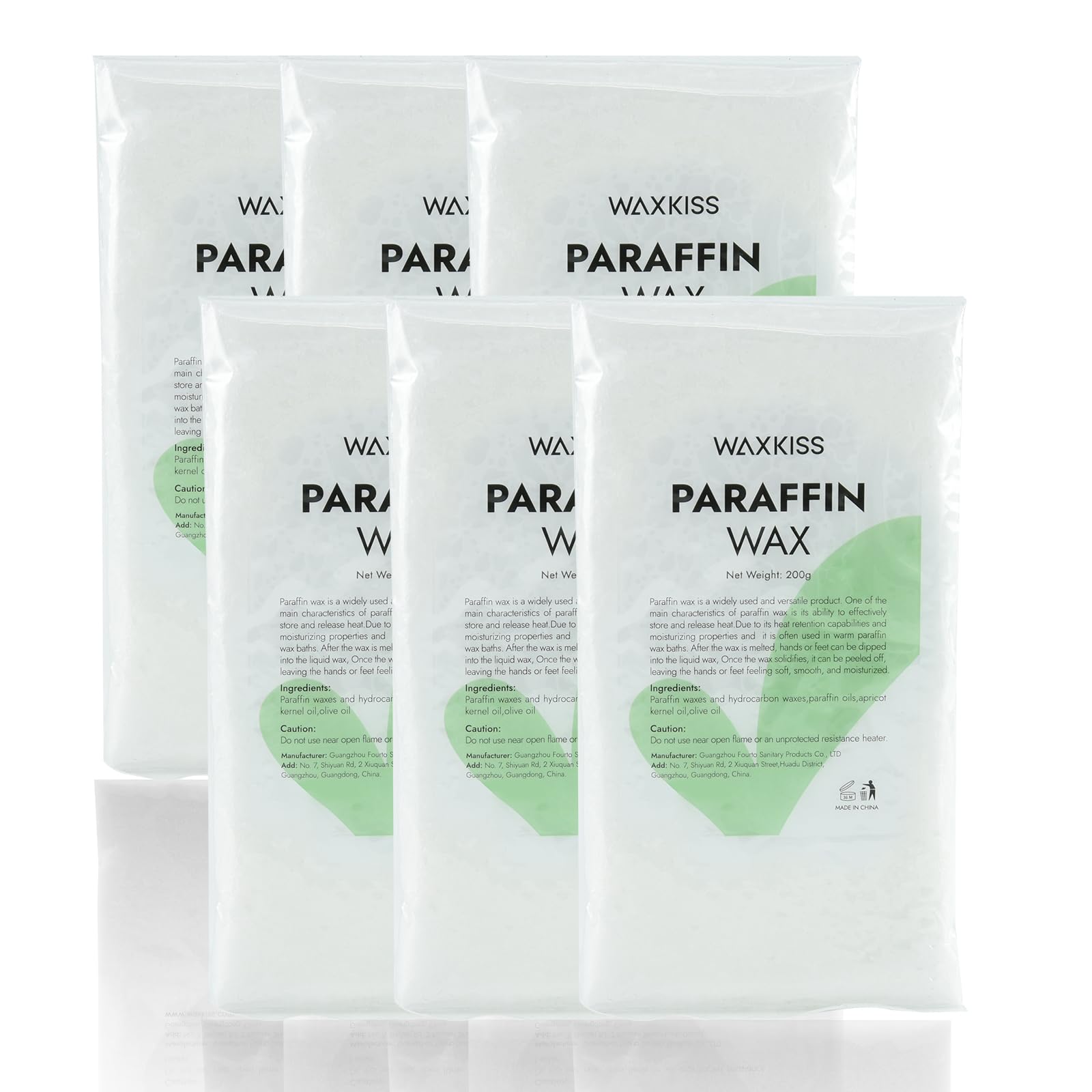wewax paraffin wax refills 6-pack packaging close-up for easy home spa use