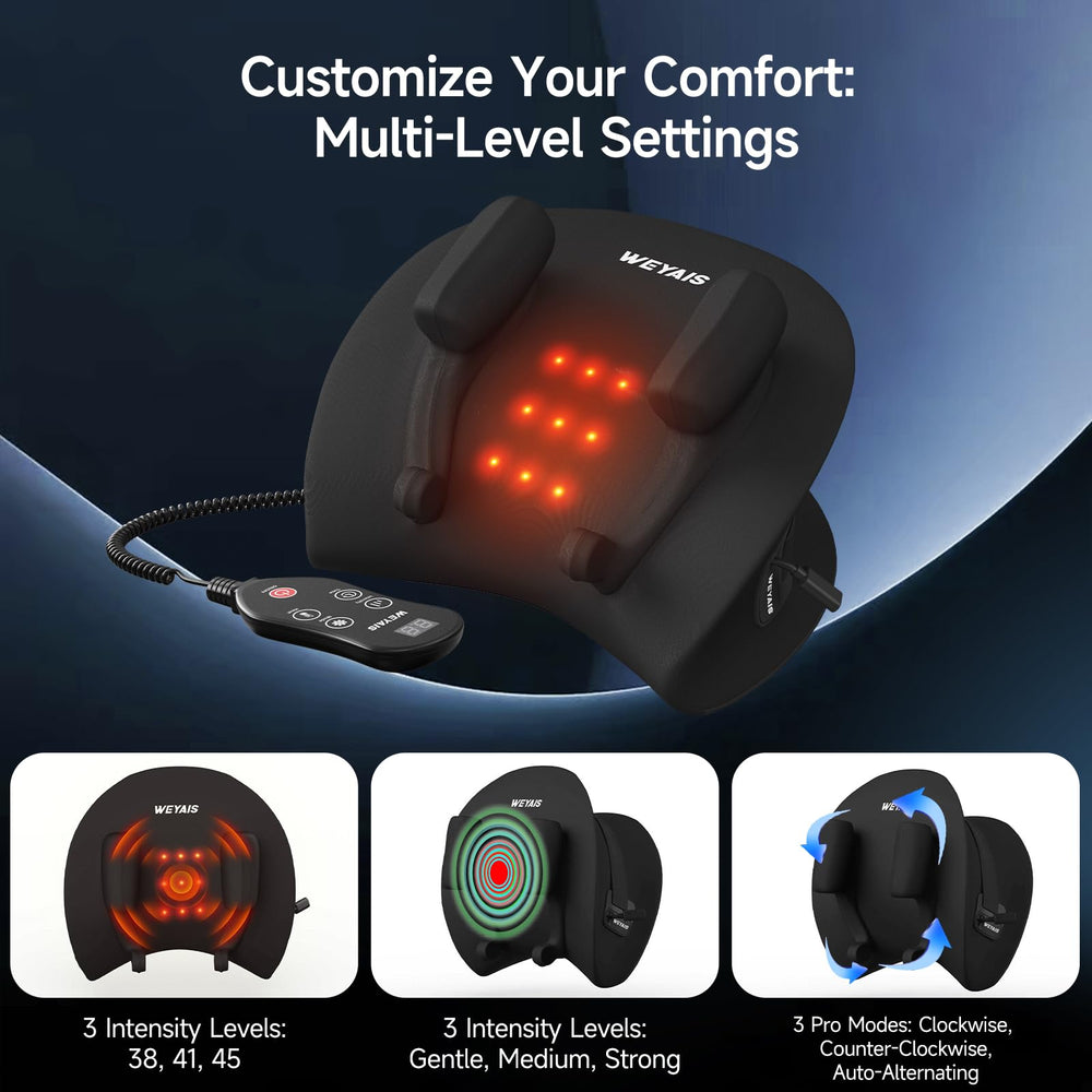 Weyais ergonomic design neck massager pillow supports comfortable positioning