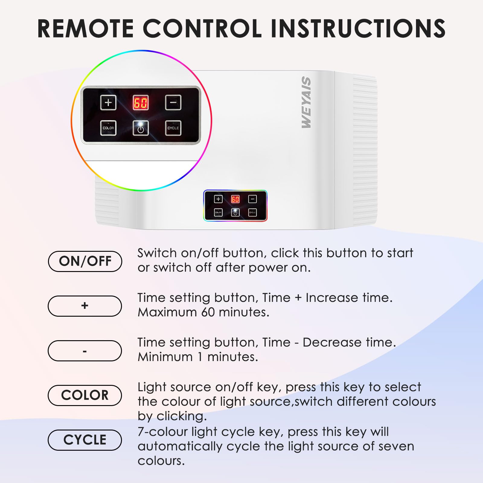 weyais professional-skincare-at-home LED mask for convenient routines.