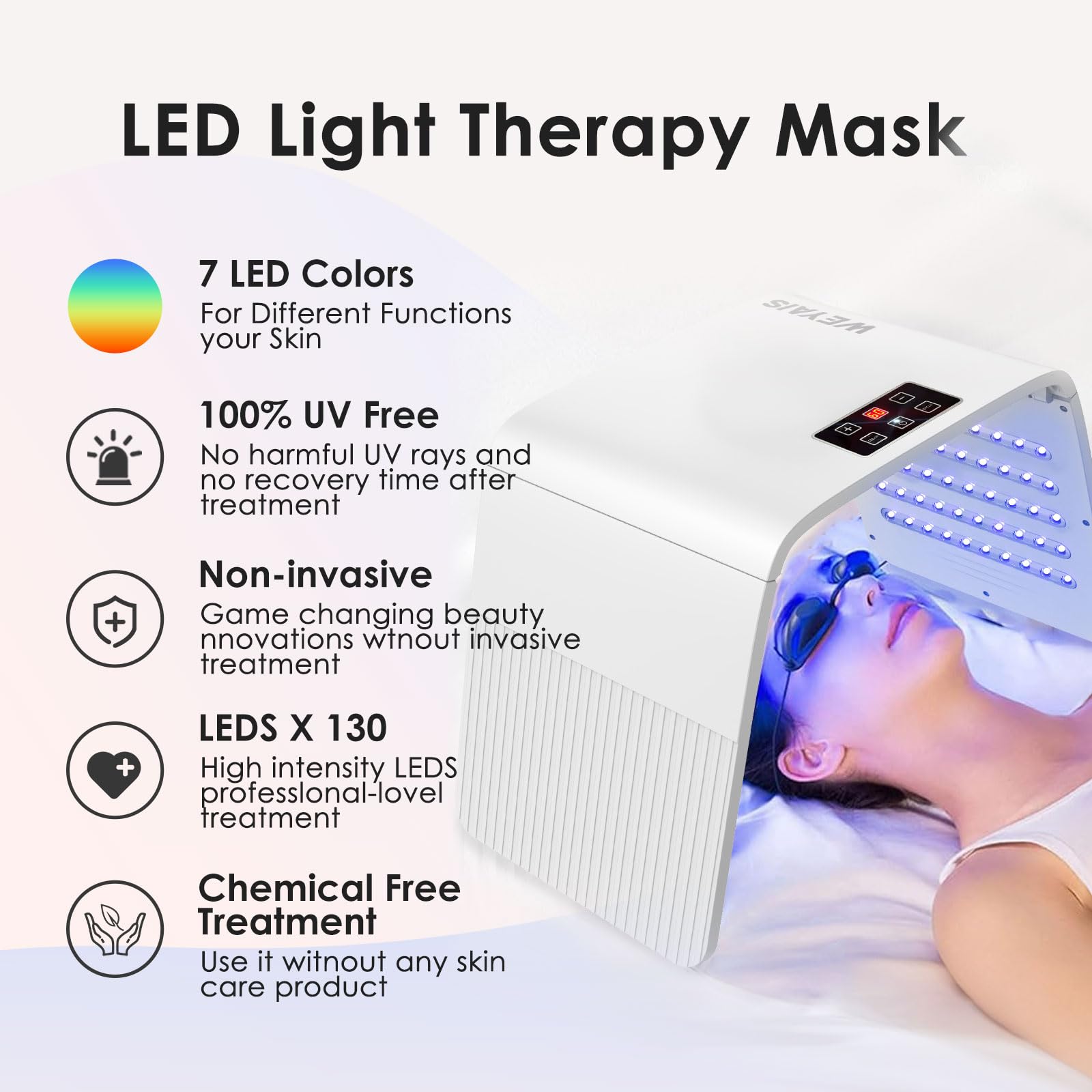 weyais upgraded lamp bead provides 180-degree light exposure.