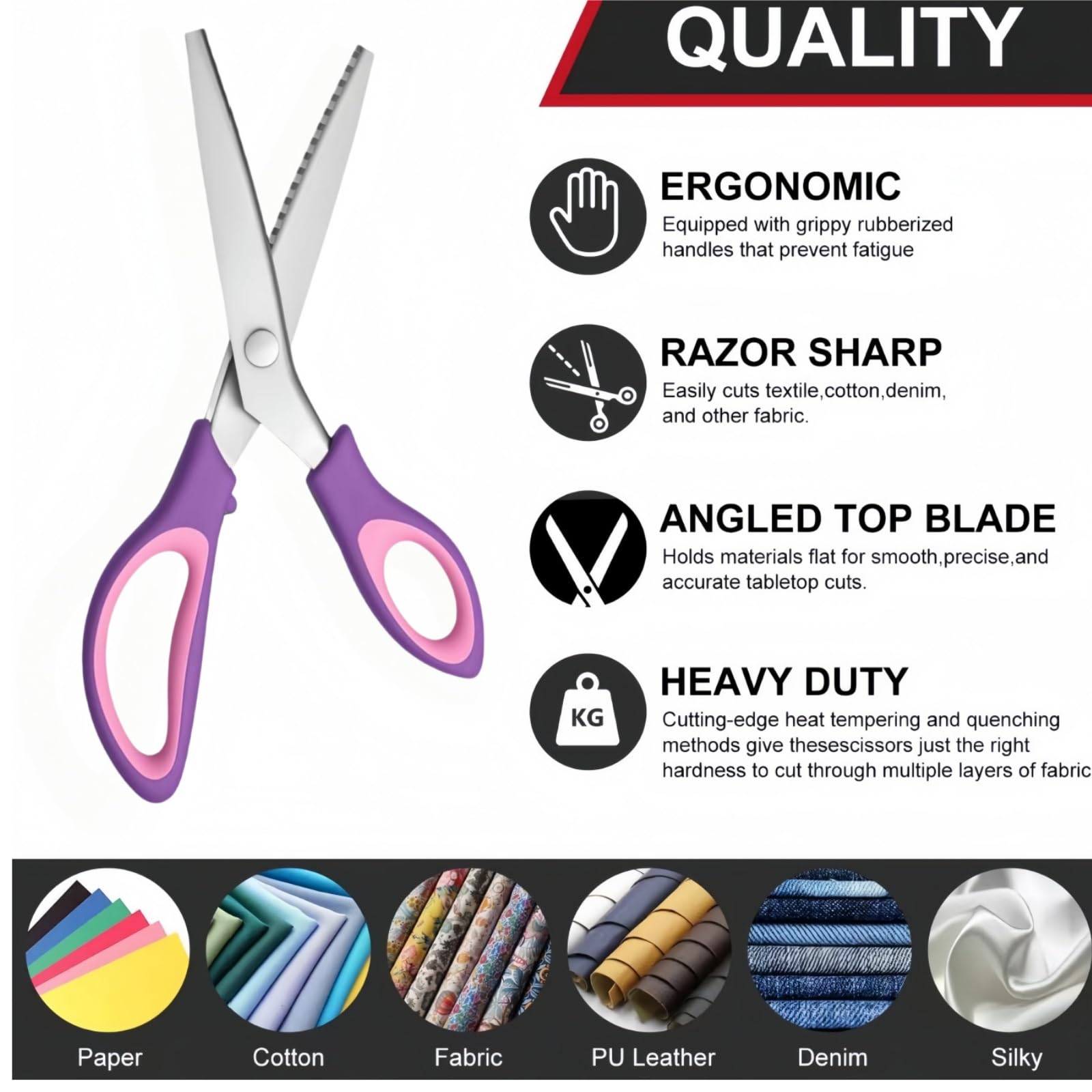 WFOEJEJ pinking shears in dressmaking for professional finishes