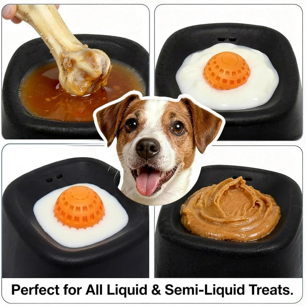 WFOFMO dog-liquid-treats-bowl demonstrates rolling motion for engaging feeding.