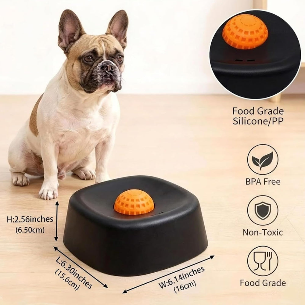 WFOFMO rolling-ball-inside-bowl demonstrates motion that slows treats and reduces spills.