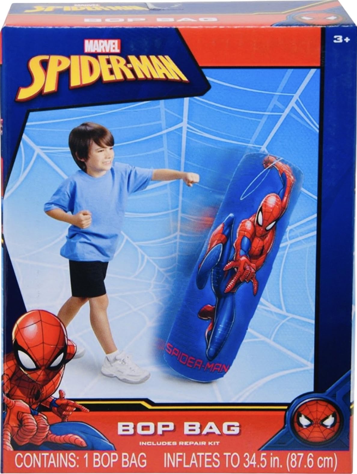 What Kids Want Spider-Man Bop Bag side view for active punching fun