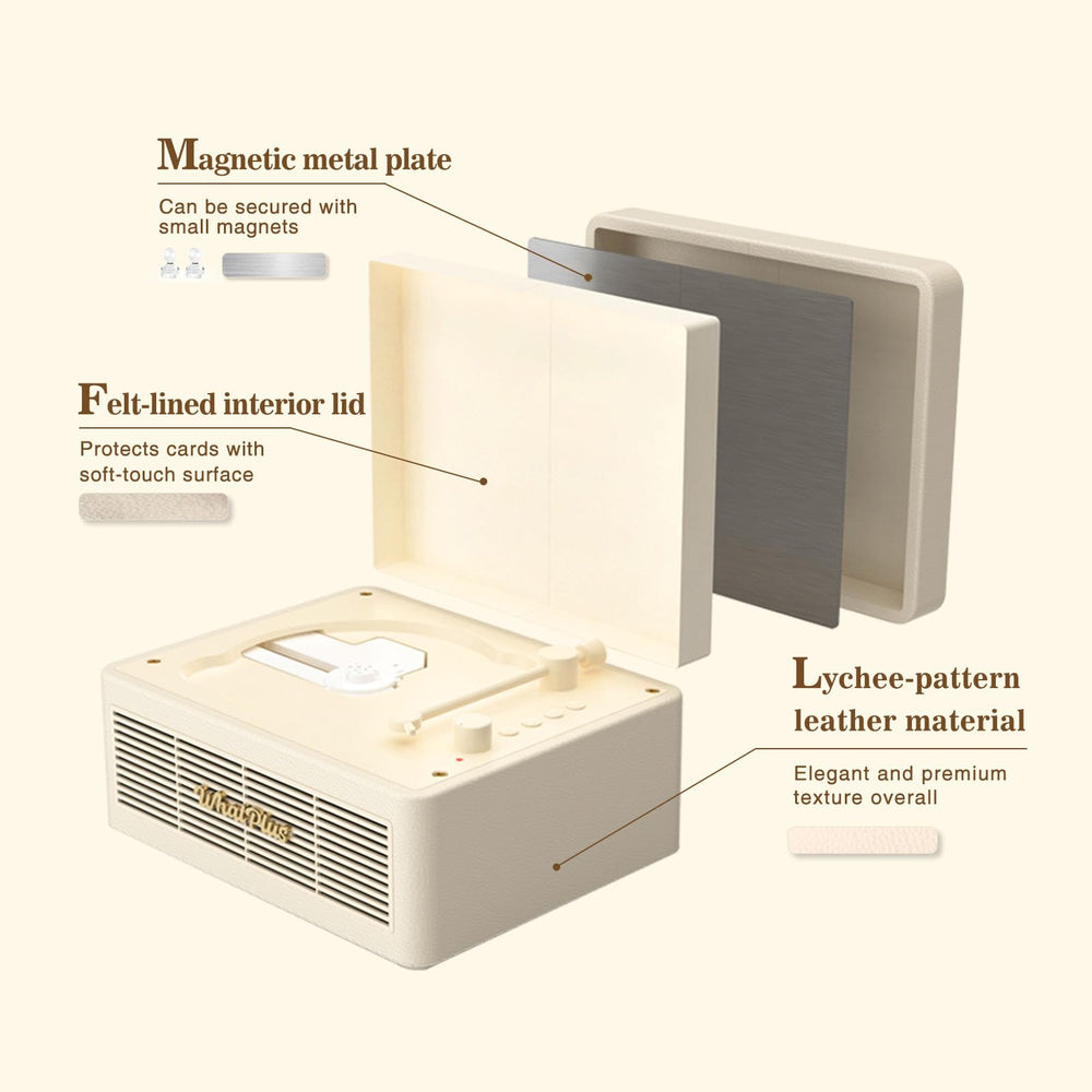WhatPlus portable CD player retro suitcase design adds vintage style to rooms.