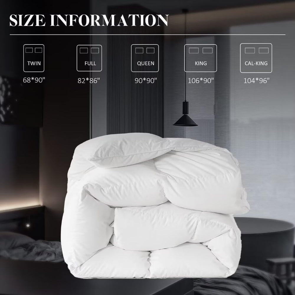 WhatsBedding king comforter in a cozy bedroom suggests luxury and warmth