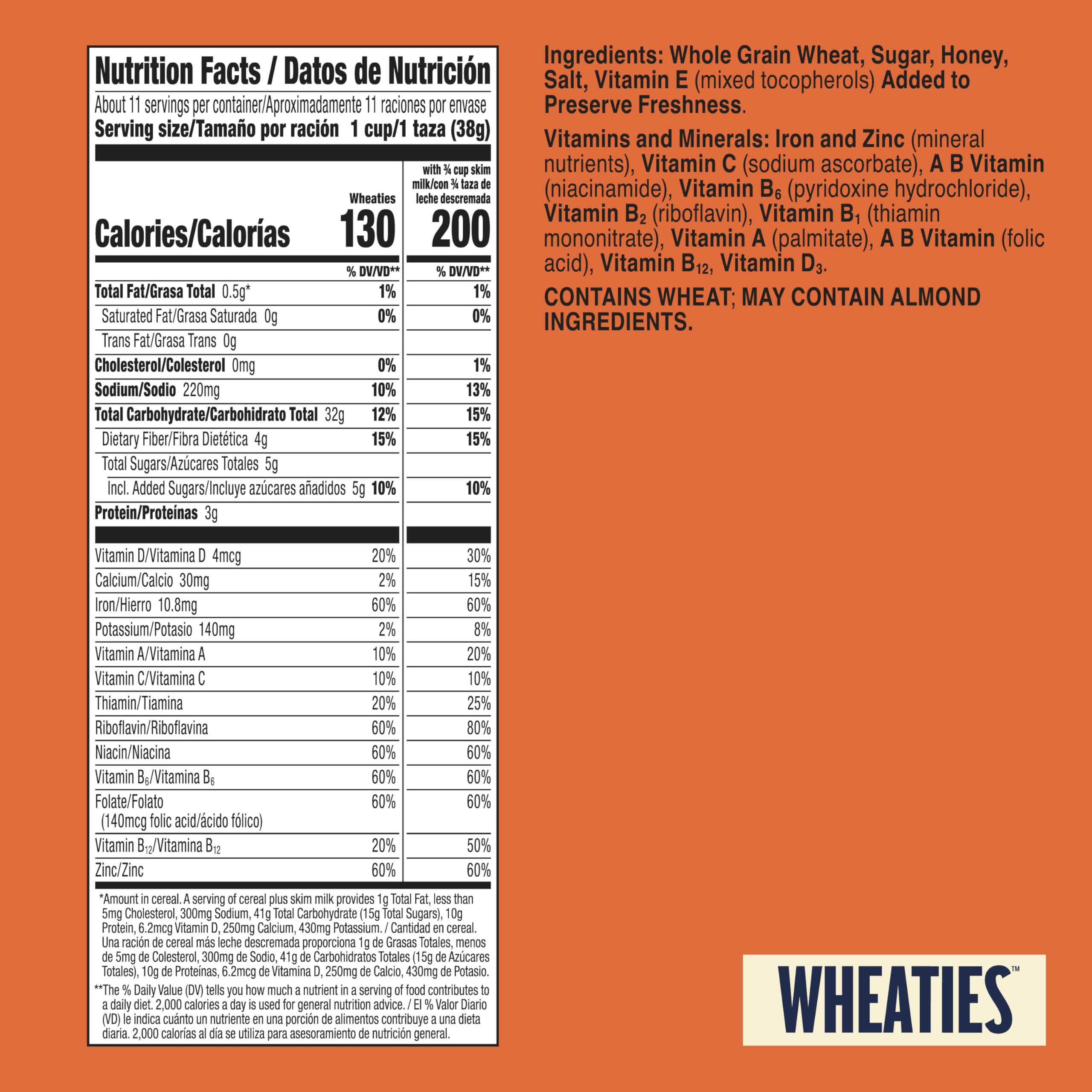 Pouring Wheaties into a bowl with milk for a quick breakfast.