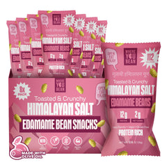 Where You Bean Edamame Snack Himalayan Salt pack of eight for on-the-go protein.