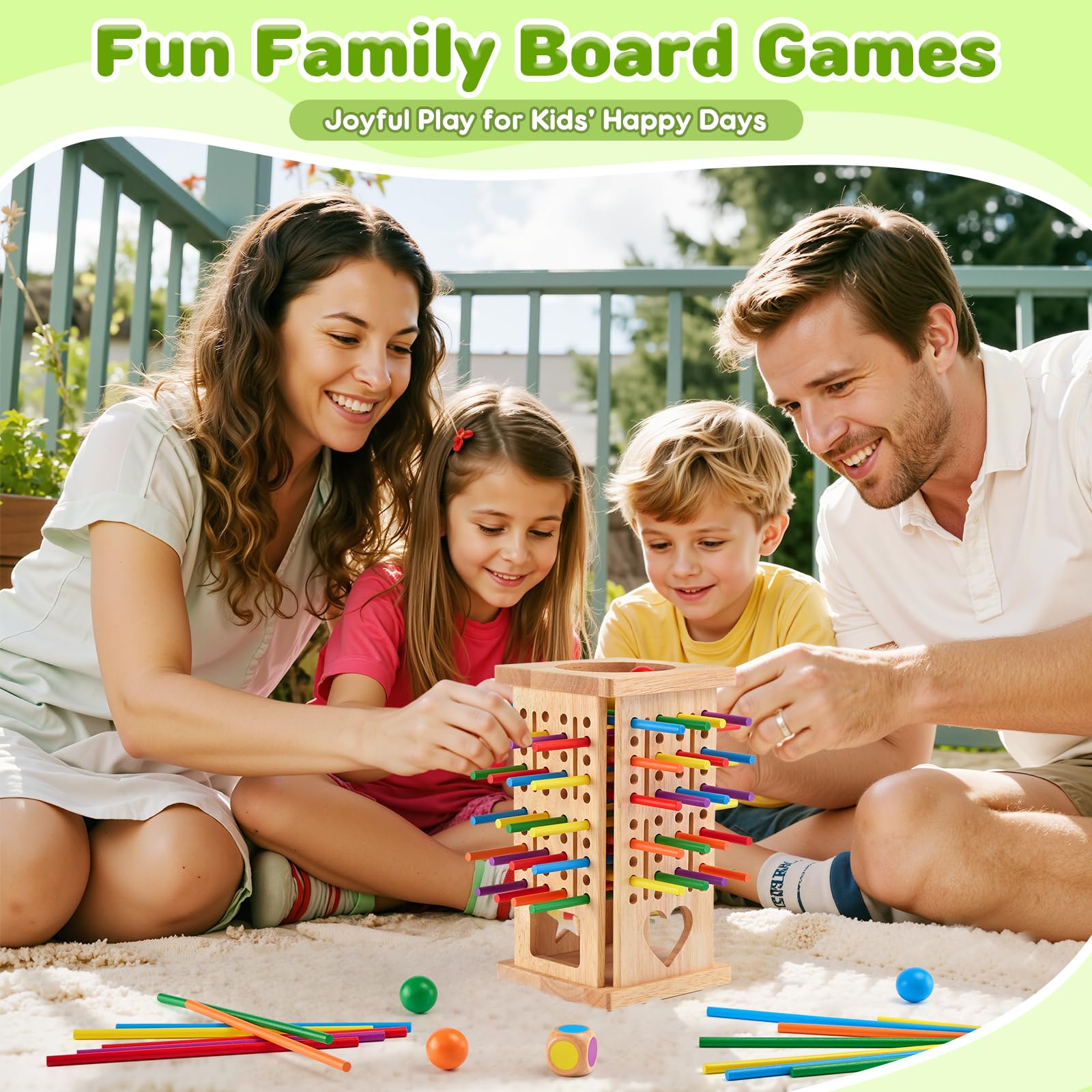 WhimsiPlay bright balls add color and excitement to turn-taking challenges.
