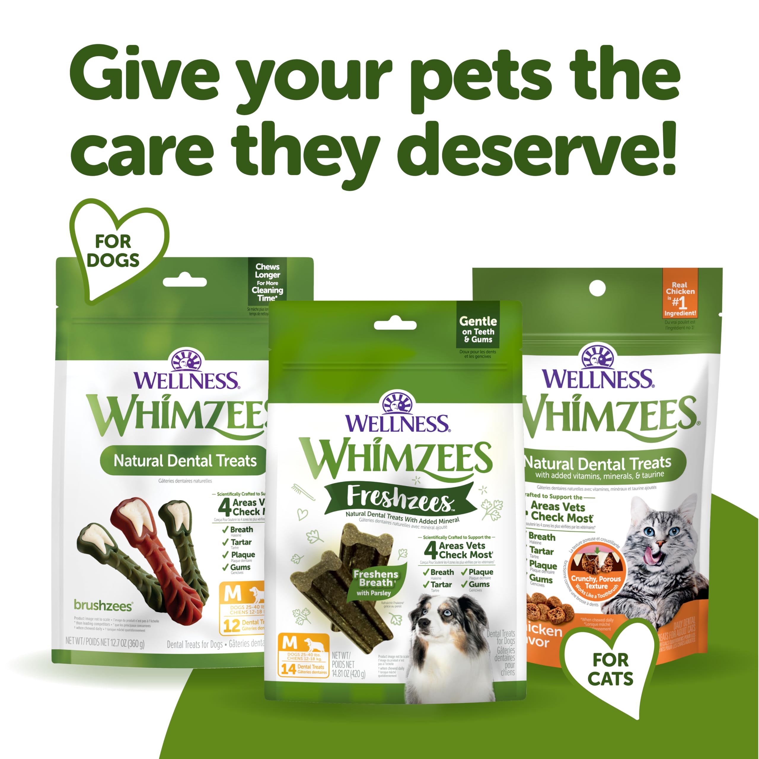 Whimzees Freshzees utilisation quotidienne simple et pratique.