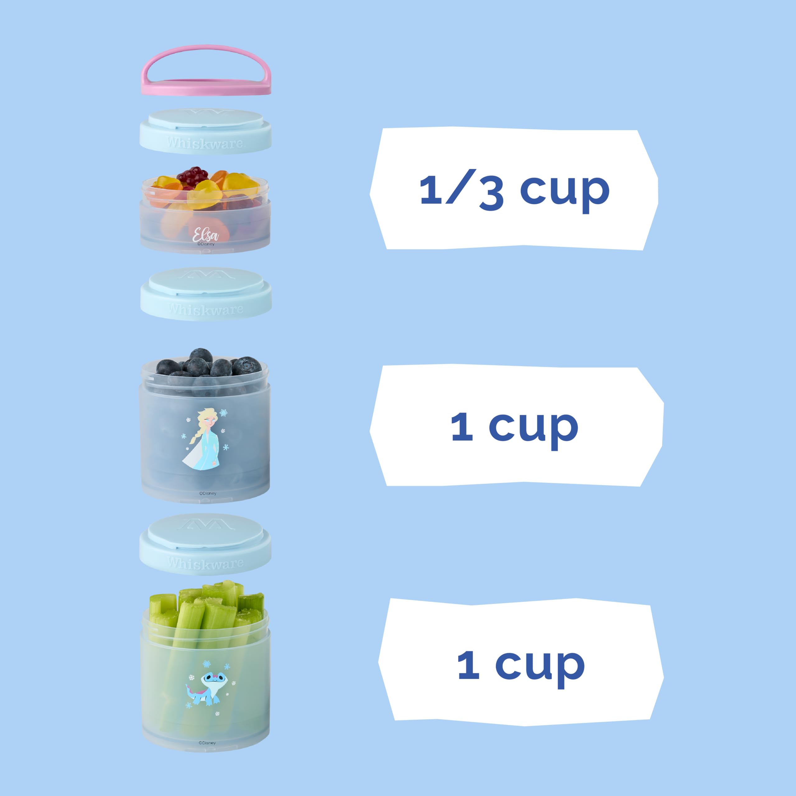 Whiskware Frozen cupholder-friendly snack jars ready for car trips