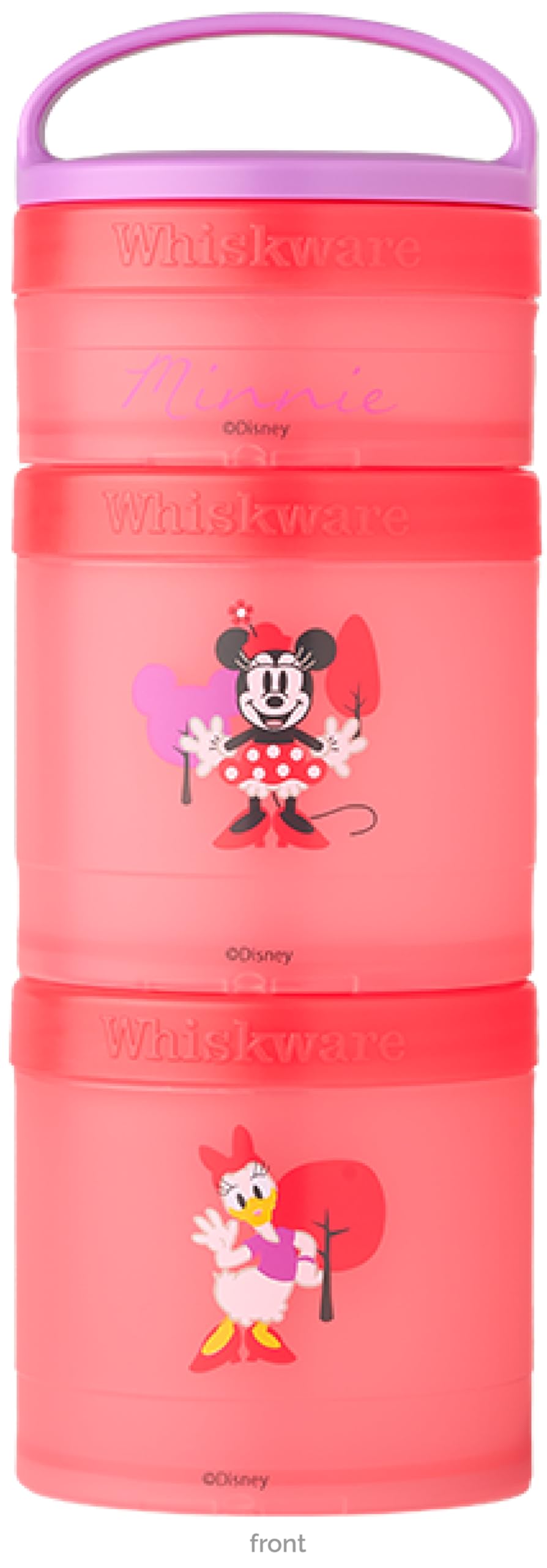 Whiskware Disney Minnie and Daisy stackable snack containers for on-the-go snacking.
