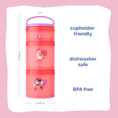 Twist 'n' Lock interlocking system connects Whiskware Disney cups securely for travel.