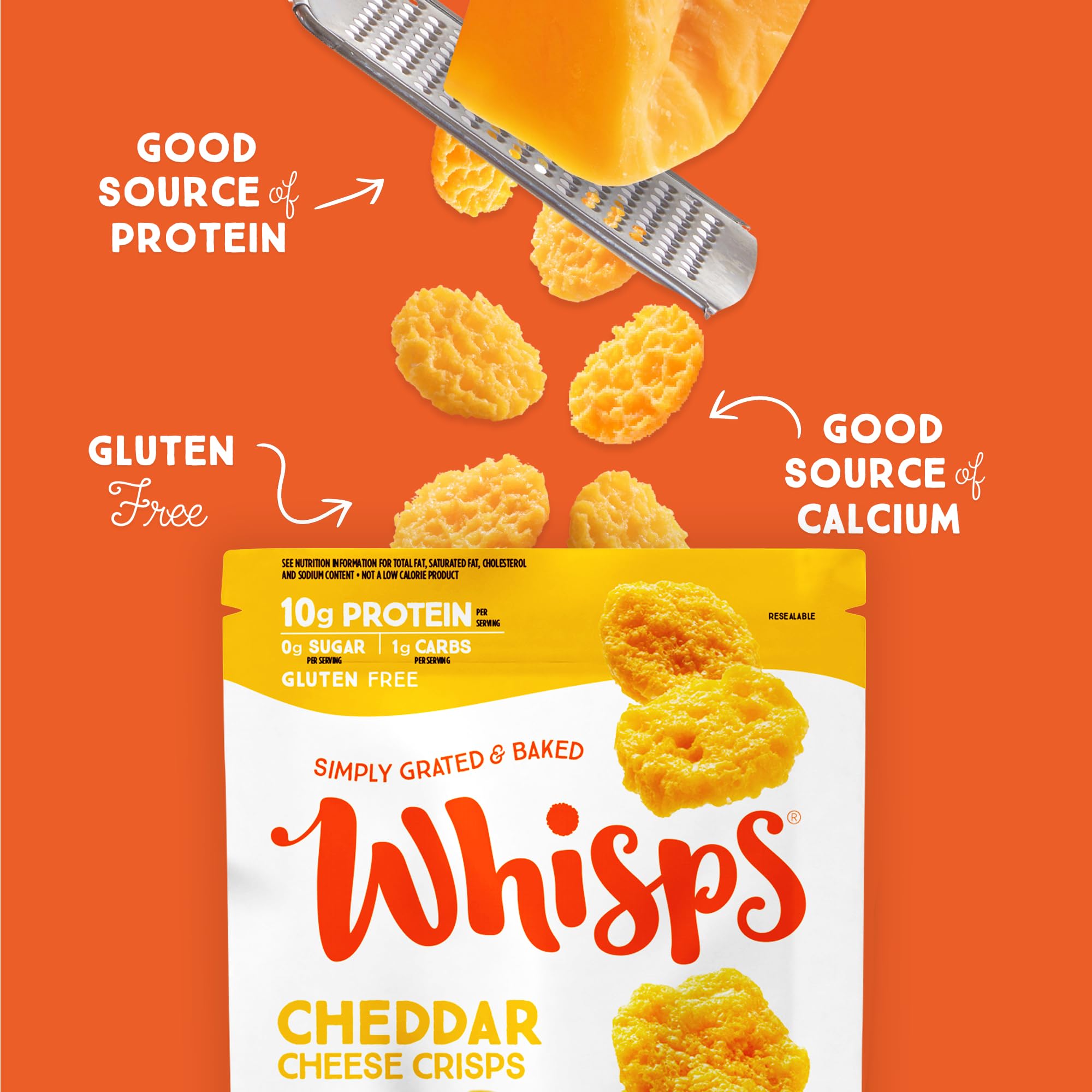 Whisps snack in bag open view for quick snacking