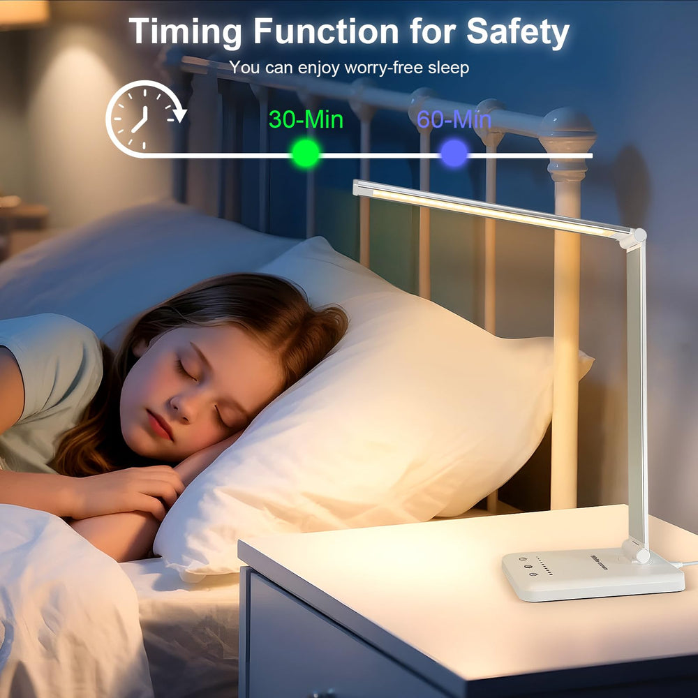 White Crown lamp showcasing five lighting modes for diverse tasks