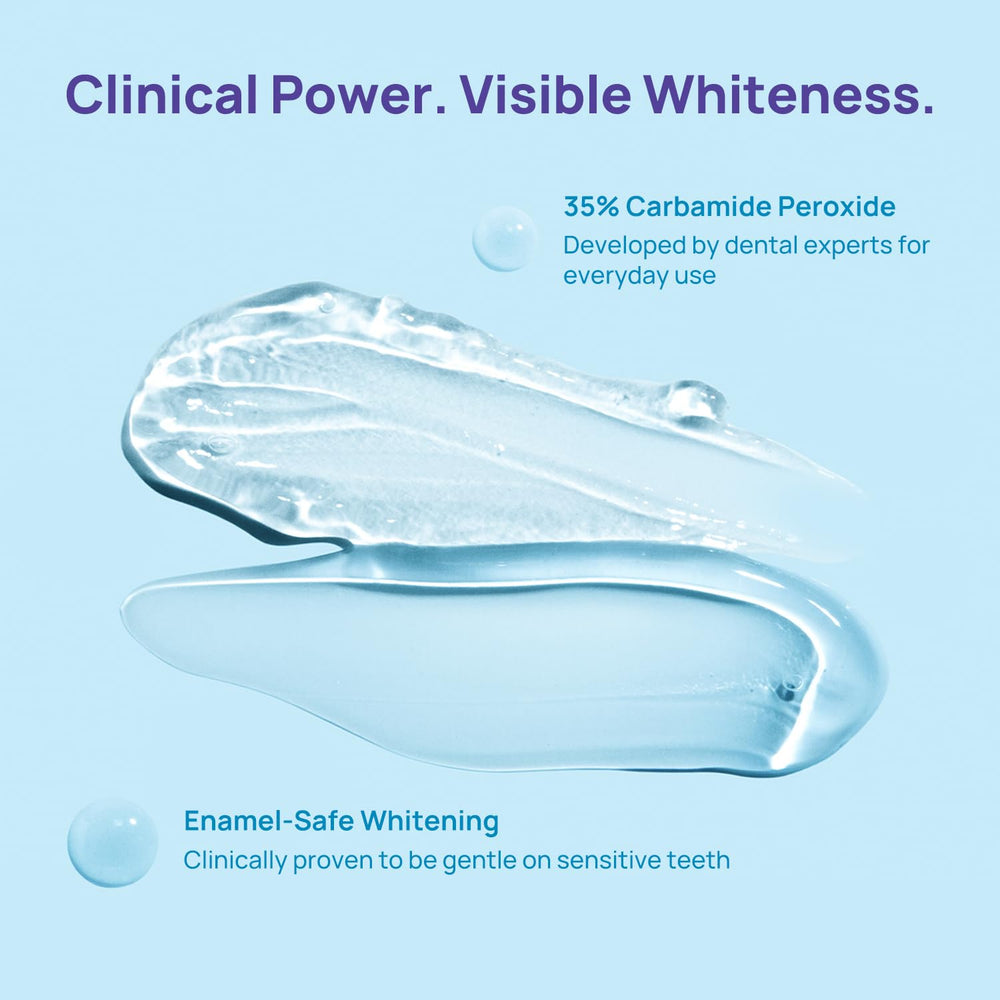 Blue desensitizing gel visible during Whitebite Pro whitening session for comfort.
