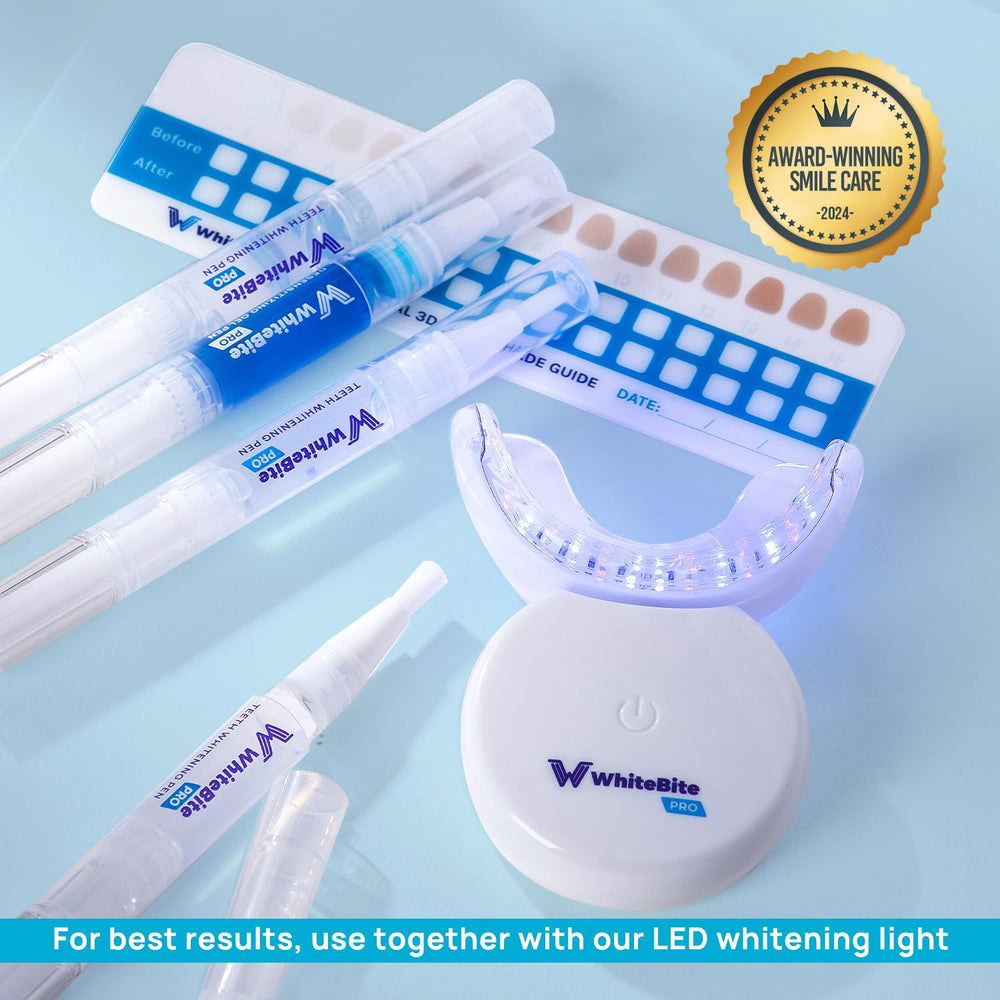 Bright Whitebite Pro result concept with before-after smiles.