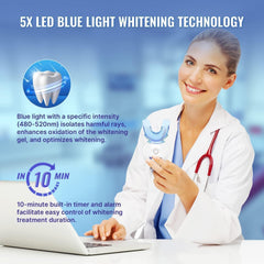 Whitebite Pro LED light activates whitening during a safe at-home session.