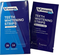 Whitebite Pro Upgraded Teeth Whitening Strips with purple packaging for a stylish at-home whitening routine
