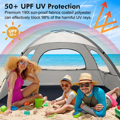 WhiteFang Beach Tent mesh windows maximize ventilation while keeping sun out.