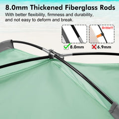 WhiteFang Beach Tent mesh windows boost airflow for a cooler seaside retreat.