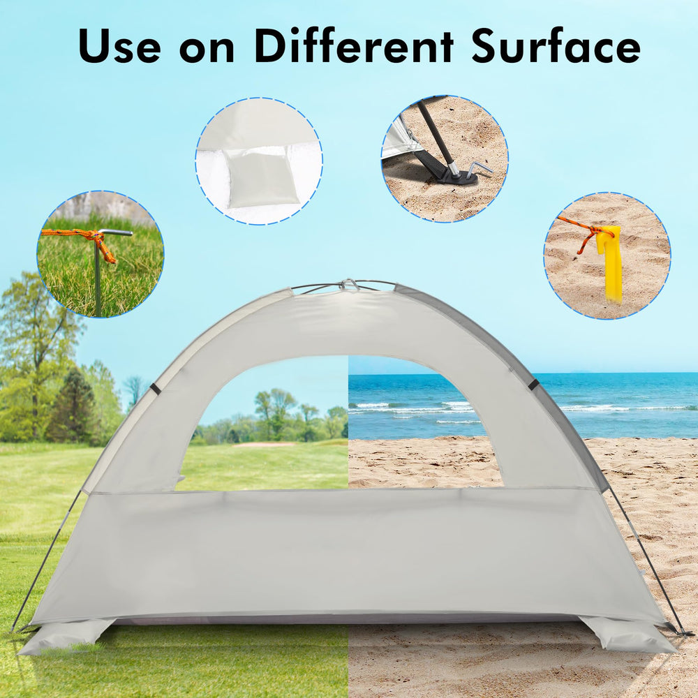 WhiteFang Beach Tent lightweight and portable, easy to carry in the included bag.