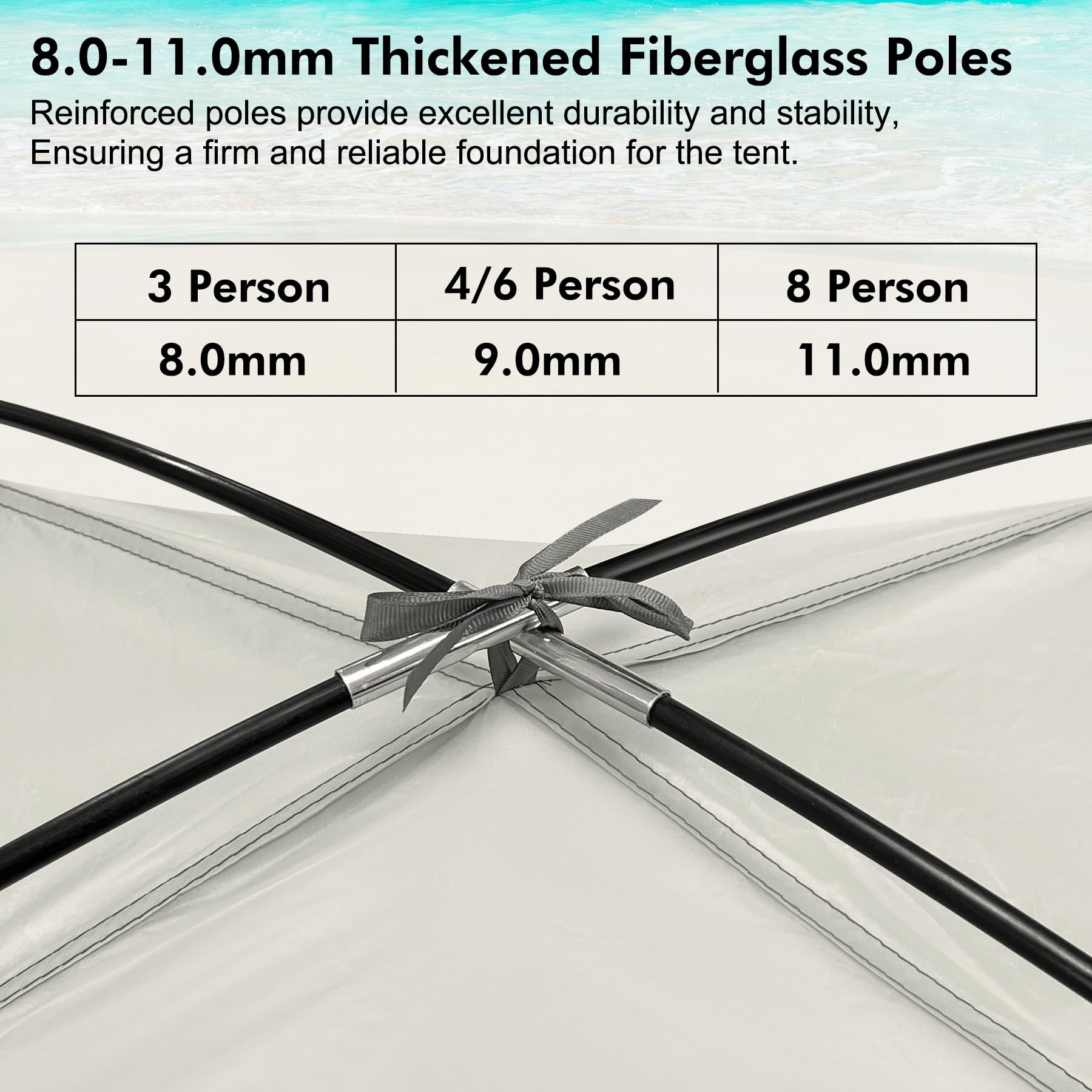 WhiteFang Beach Tent UPF 50+ protection and breeze on sunny days.