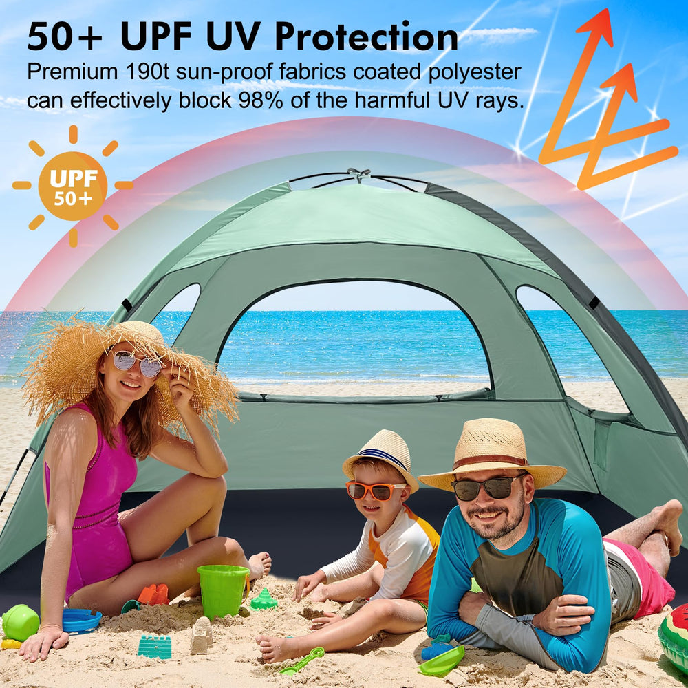 WhiteFang Beach Tent UV protection blocks sun while keeping you comfortable.