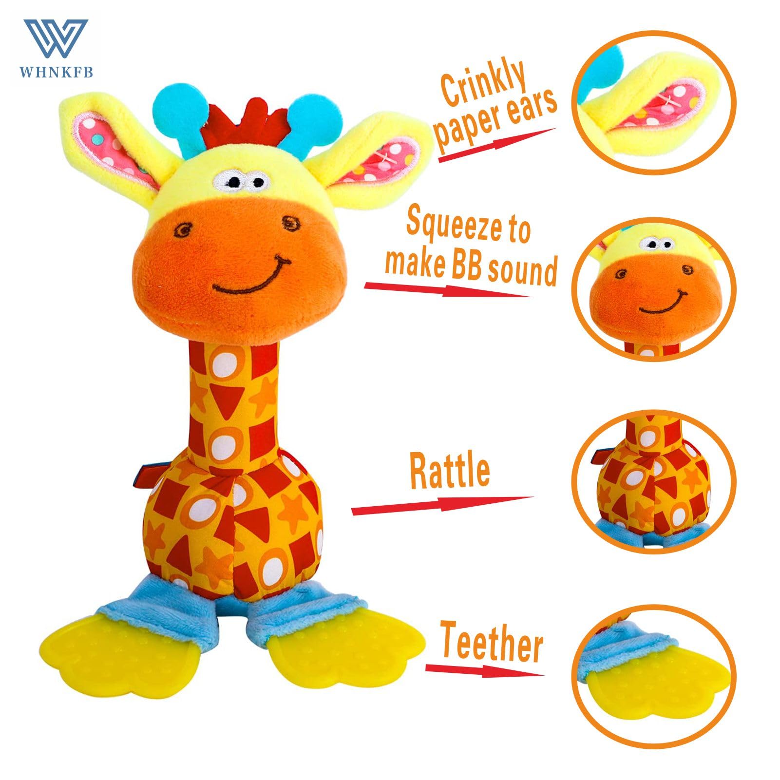WHNKFB crinkle ears encourage tactile exploration during play