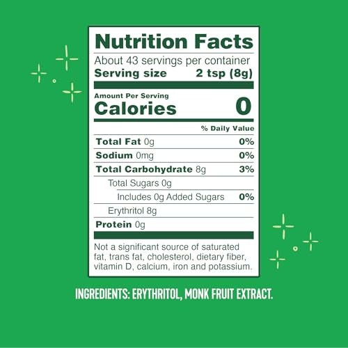 Whole Earth Monk Fruit-Erythritol blend bottle shown for versatile cooking and baking.