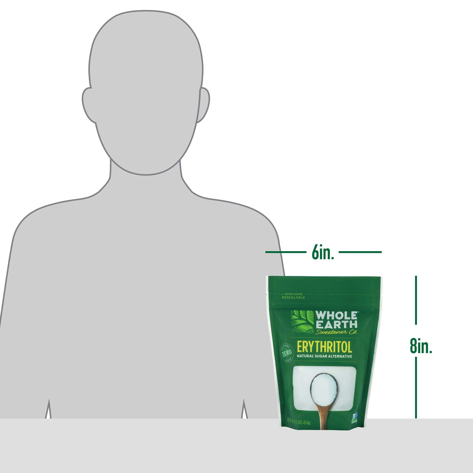 Whole Earth erythritol sweetener resealable pouch preserves freshness