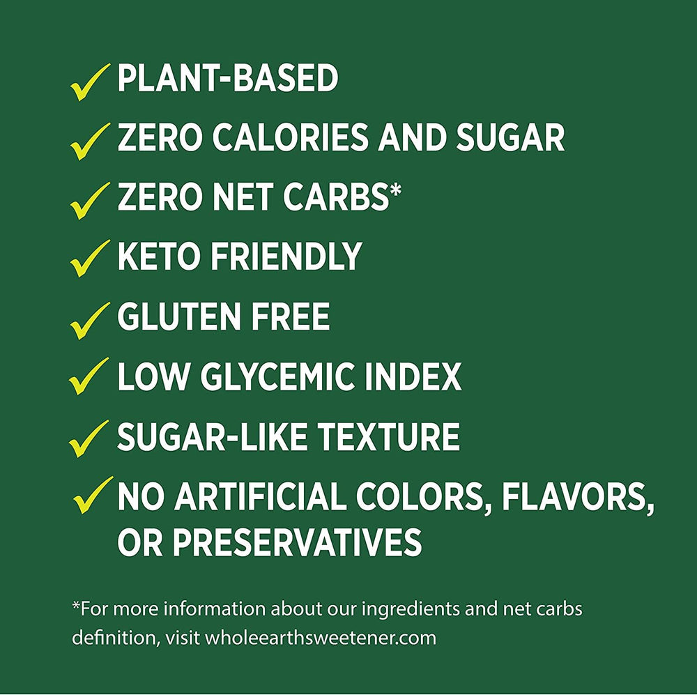 Whole Earth erythritol sweetener in tea adds sugar-free flavor