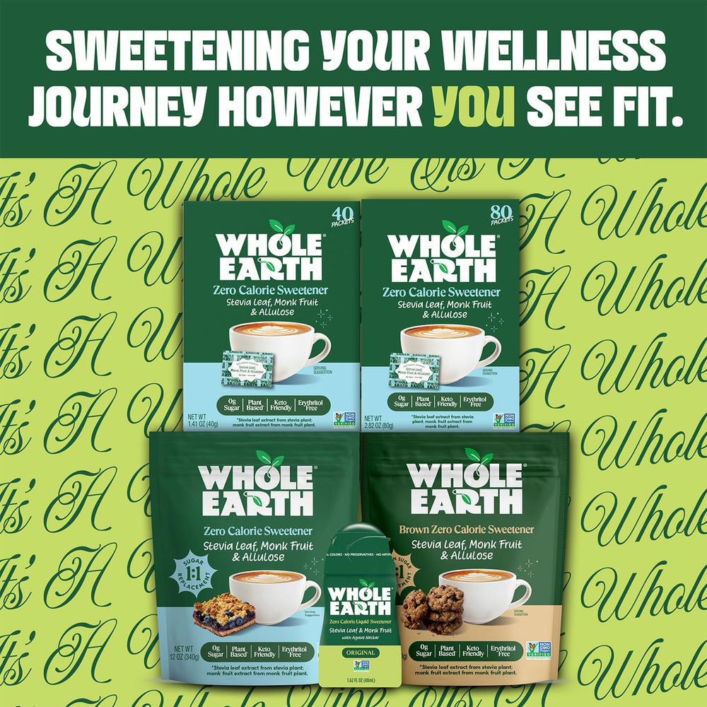 Whole Earth Nature Sweet ingredients panel highlighting five simple ingredients