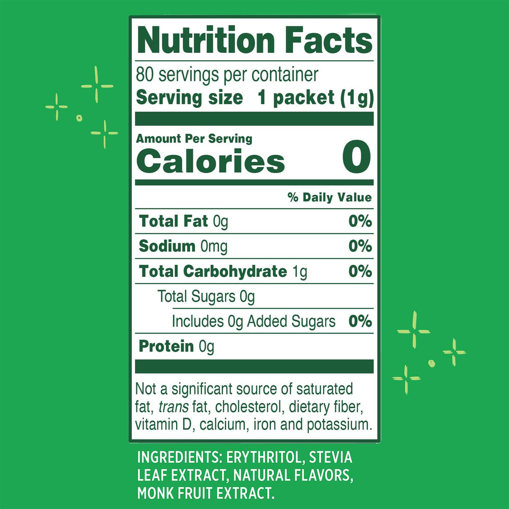 Whole Earth Nature Sweet packets dissolving in hot or cold drinks