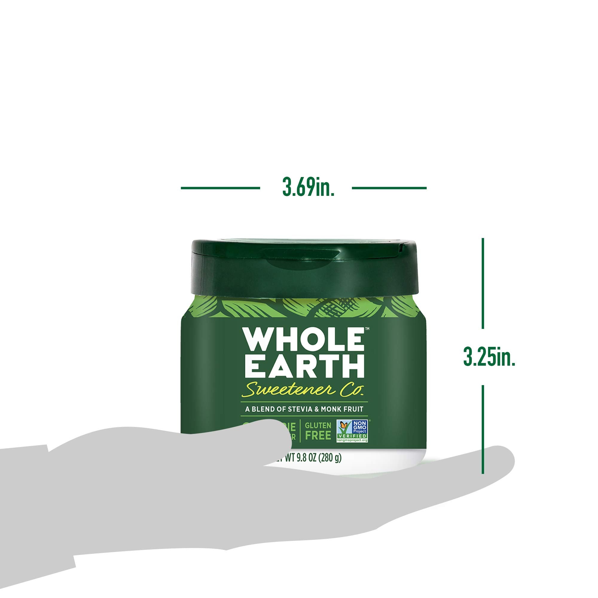 Tea and smoothie preparation featuring Whole Earth Sweetener as flavor enhancer.