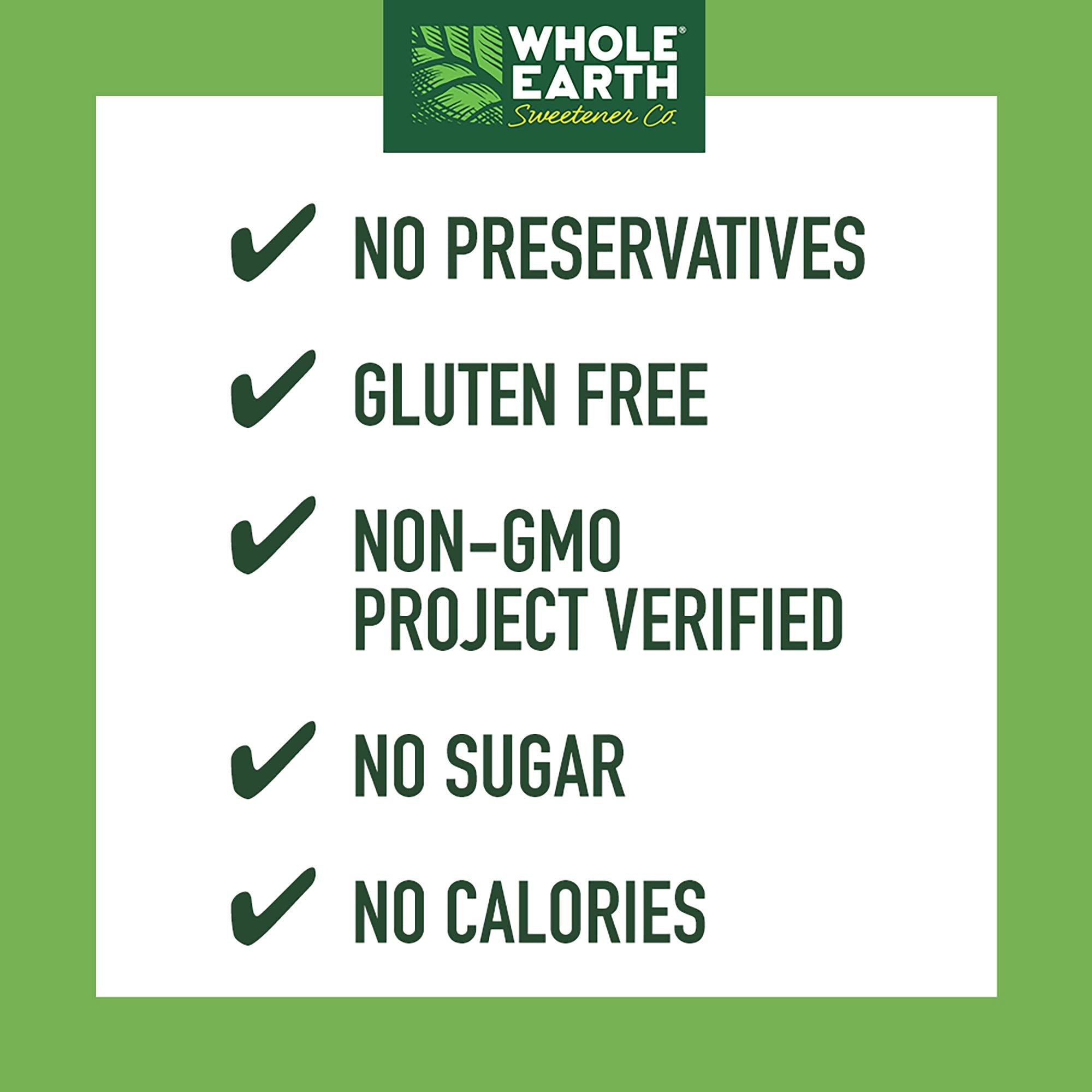 Whole Earth kitchen setup showing zero-calorie, low-carb sweetener in use.