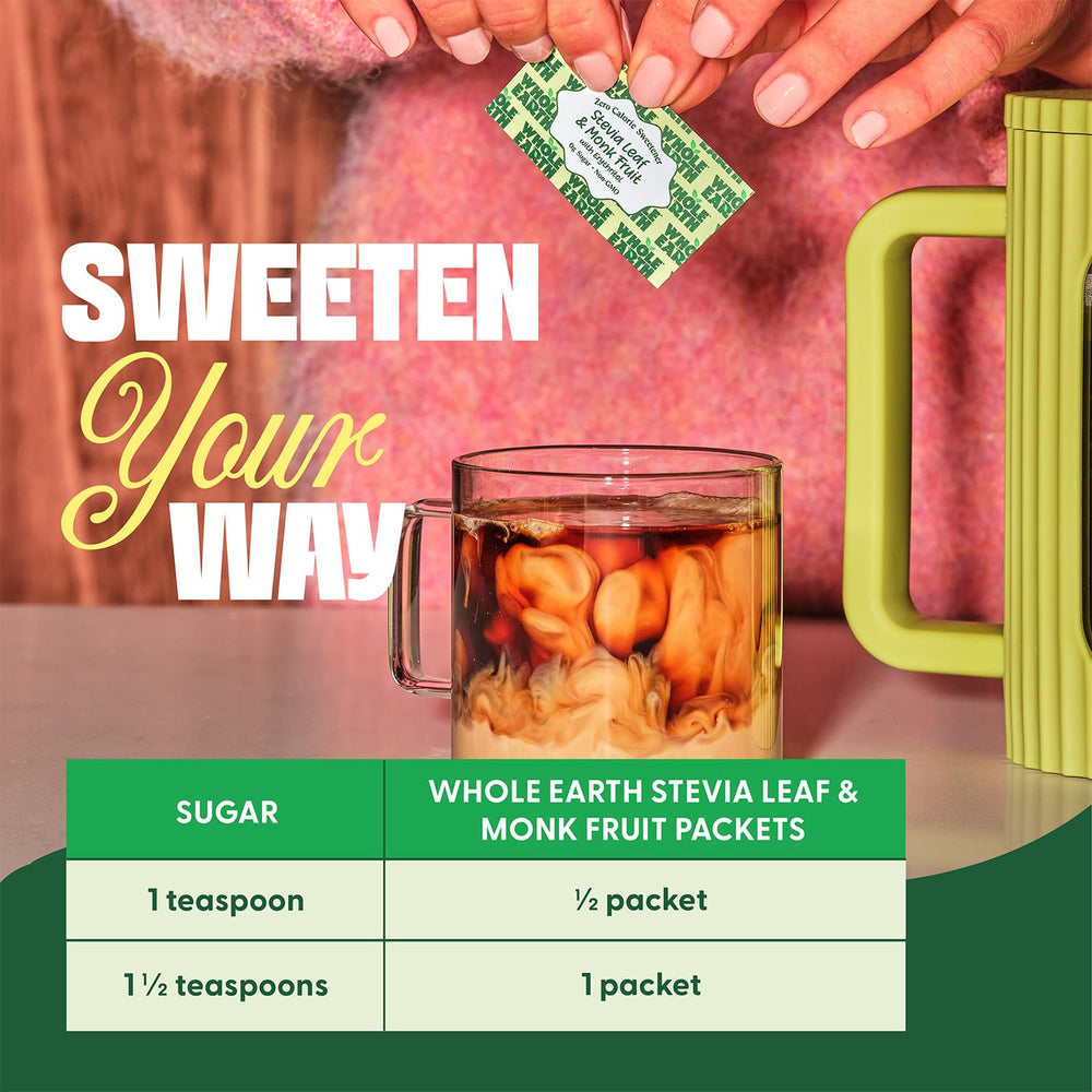 Whole Earth label highlights zero calories and keto-friendly option