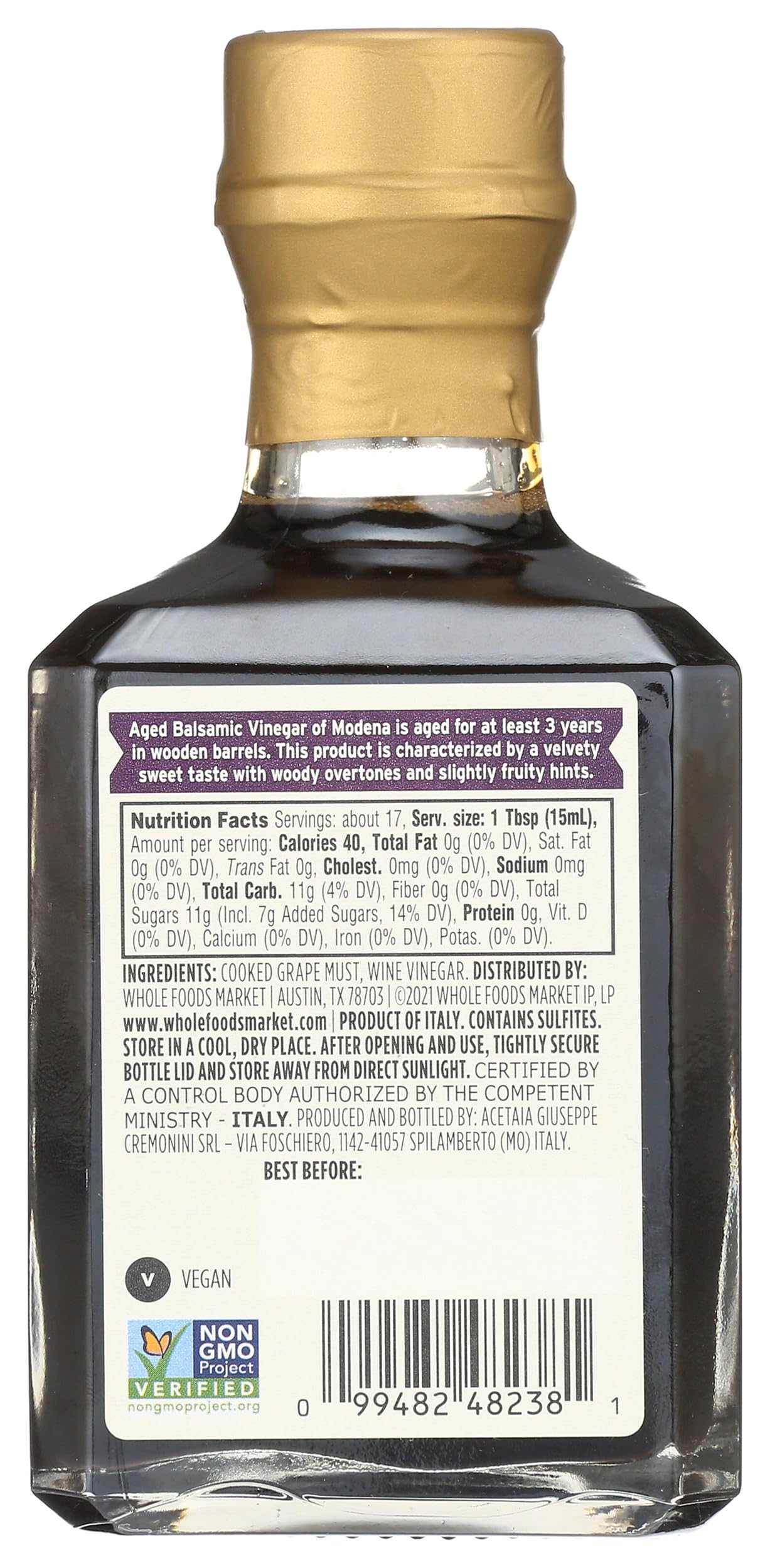 Whole Foods Market artisanal balsamic from selected producers signals balance and quality