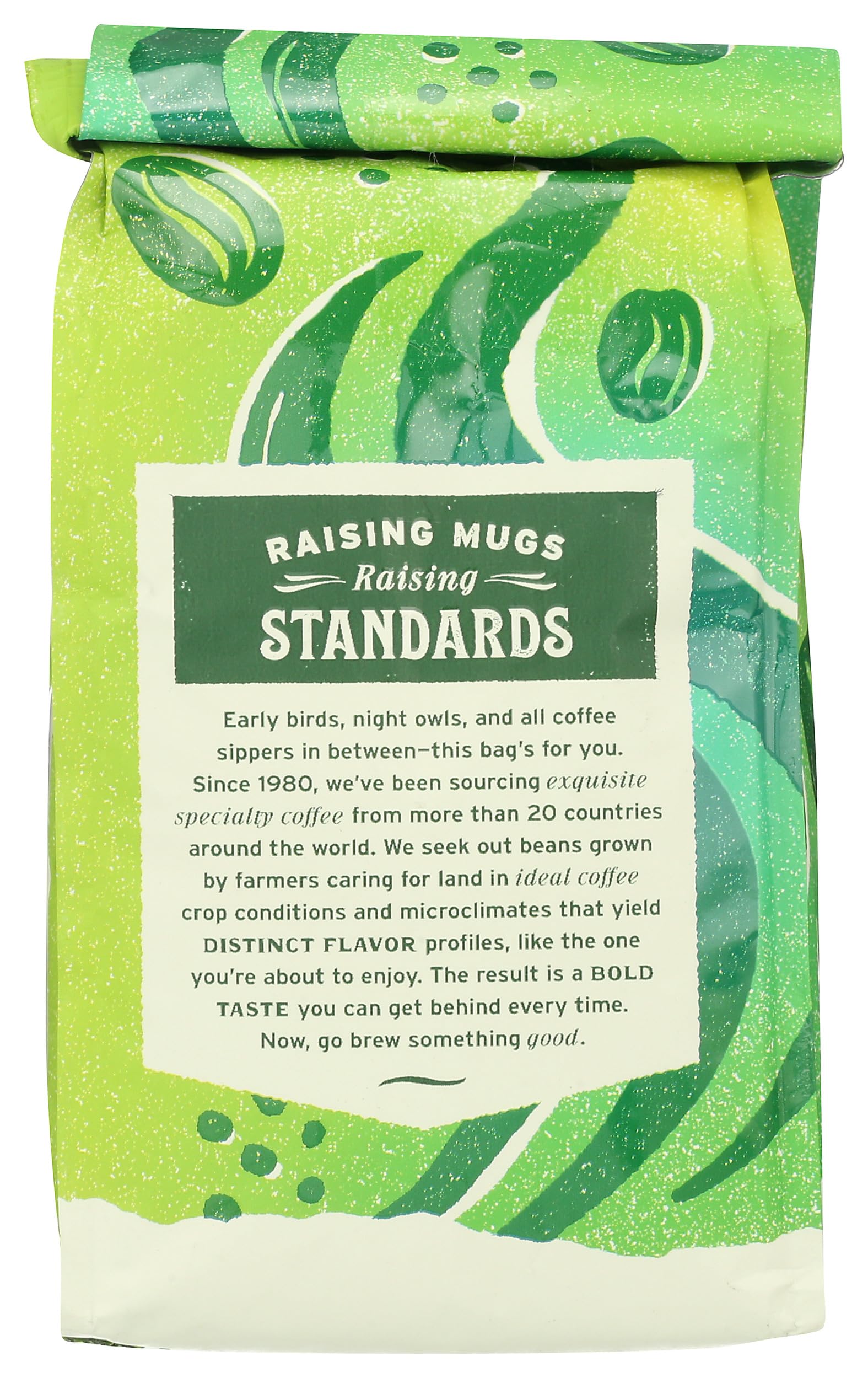 Whole Foods Market Café La Duena brewed cup showcases medium roast with smooth chocolate notes.