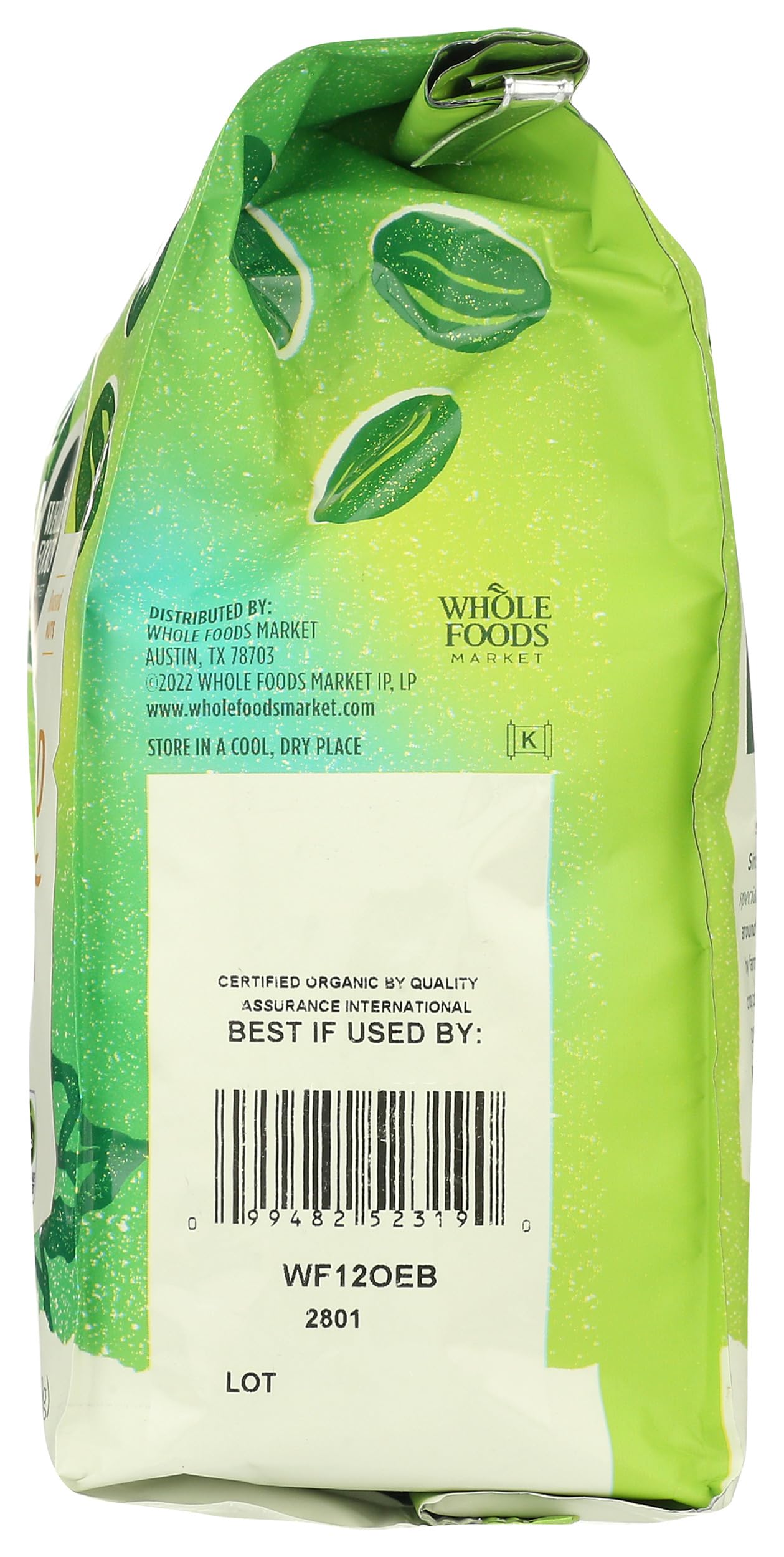 Certifications label on Early Bird Blend reflecting ethical and sustainable sourcing.