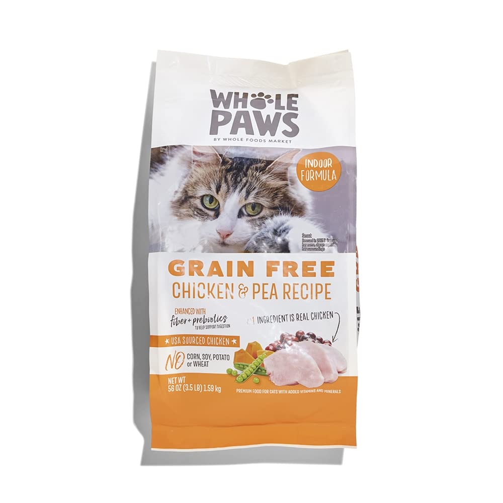 Whole Paws - emballage croquettes sans céréales poulet et pois, repas pratique pour chat