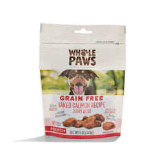Whole Paws friandises saumon sans céréales, croquant délicieux pour récompenses saines.