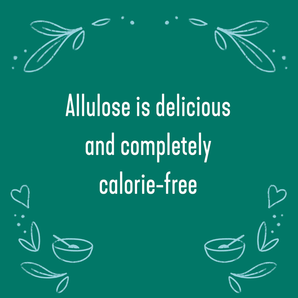 Wholesome Allulose Sweetener pour action showing precise dosing in a kitchen.