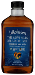 Wholesome Blue Agave Syrup bottle 44oz for natural sweetness in coffee, tea, and beverages.
