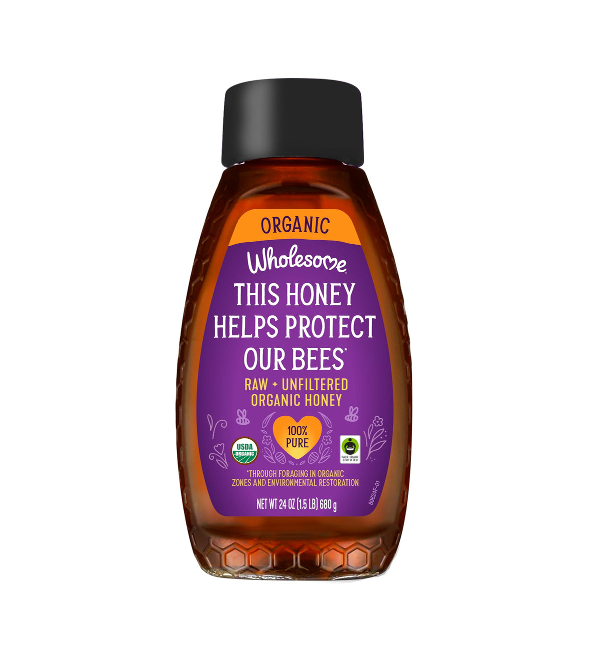 Wholesome Honey bottle 24oz showcases premium, versatile sweetness for daily use.